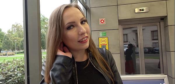 GERMAN SCOUT - SHY BIG NATURAL TITS TEEN LINA TRICKED TO FUCK AT MODEL JOB